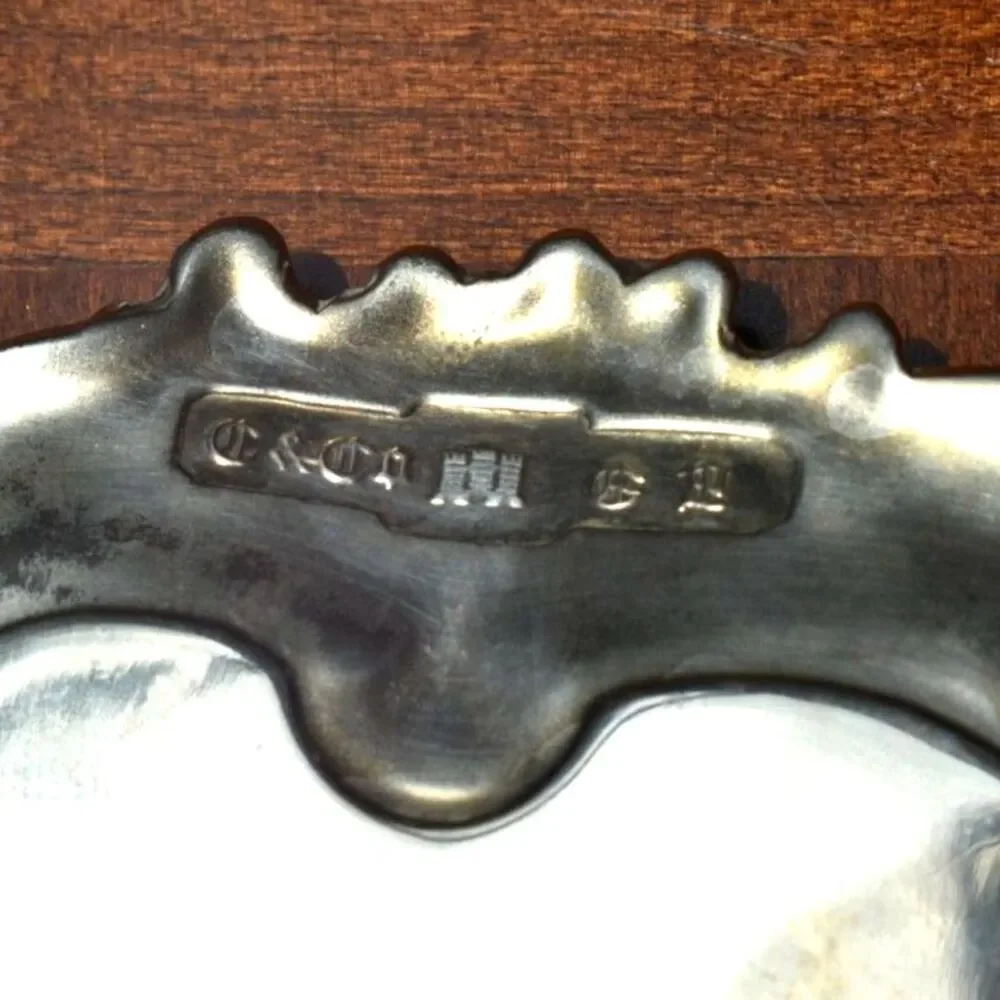 Antique Elkington & Co Silverplate Footed Salver Card Tray Rococo Victorian 8.5